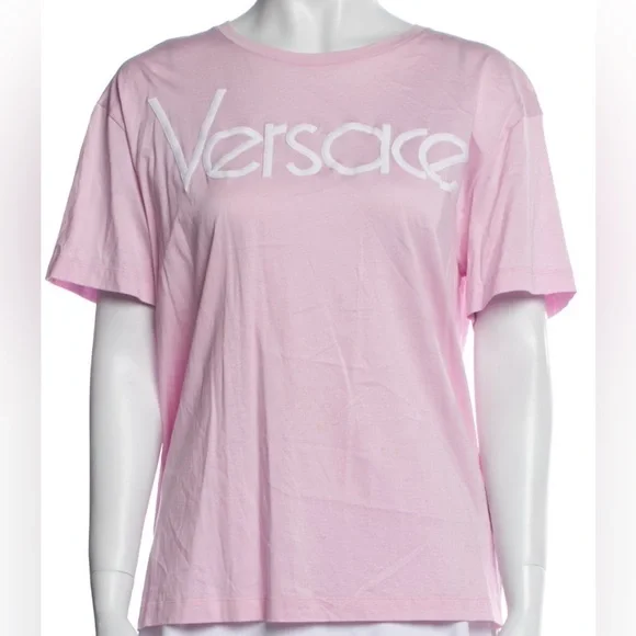 Fun pink and white crew neck tee shirt - Picture 1 of 9
